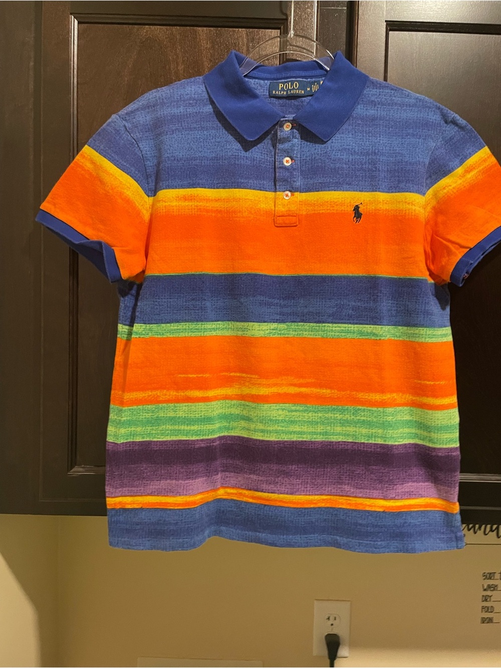 Polo Ralph Lauren Rainbow Striped Polo Medium Black Pony
